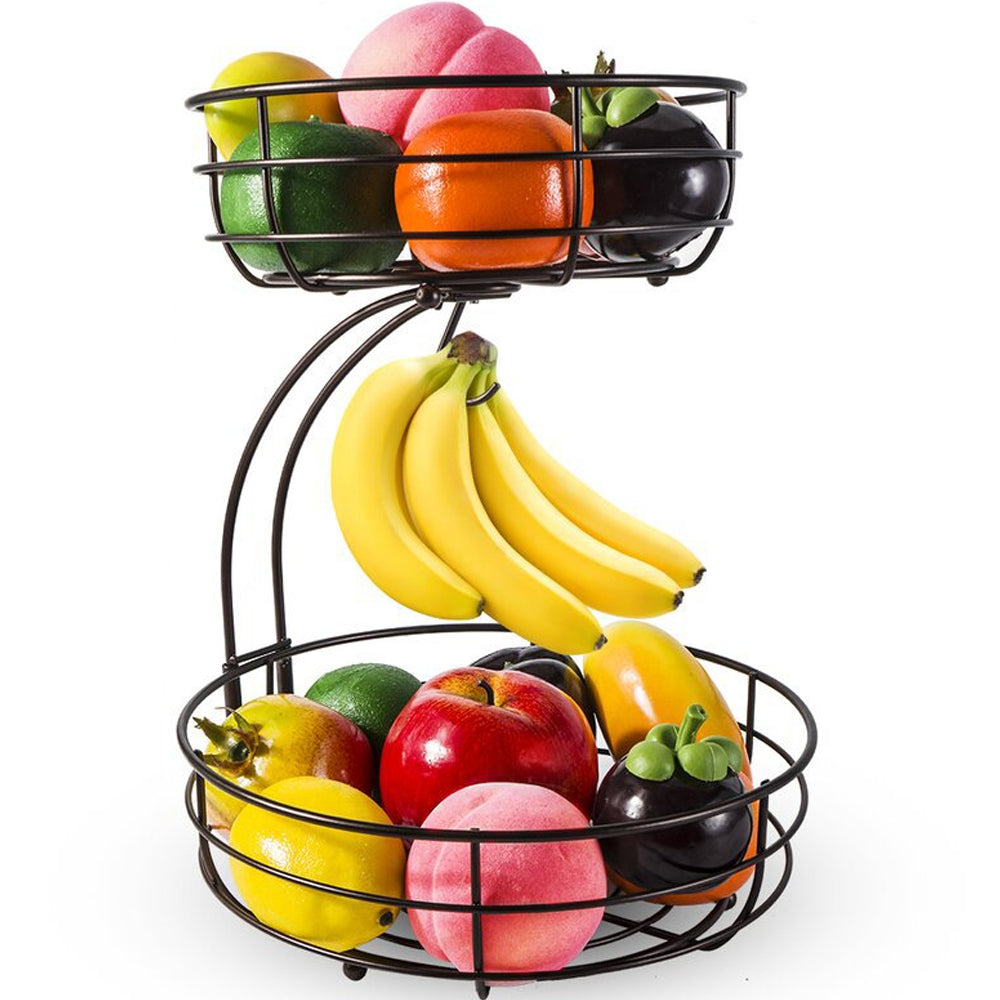 Fruit Vegetables 2 Tier Basket Bowl - Black – Space General