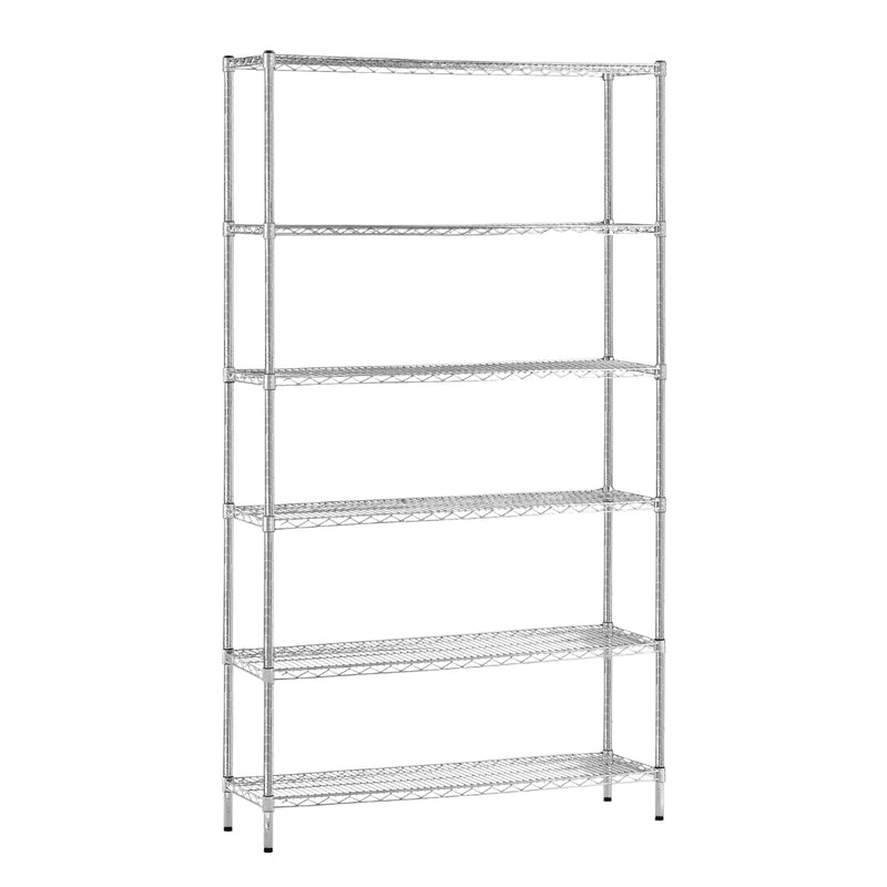 Chrome Wire Storage 6-Tier Garage Shelves 120cm x 35cm x 180cm