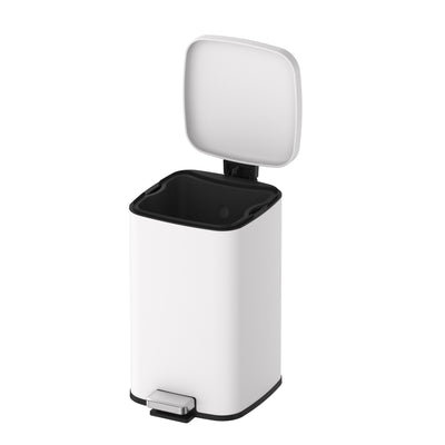 12L Pedal Rubbish Bin - Matte White Pedal Detail