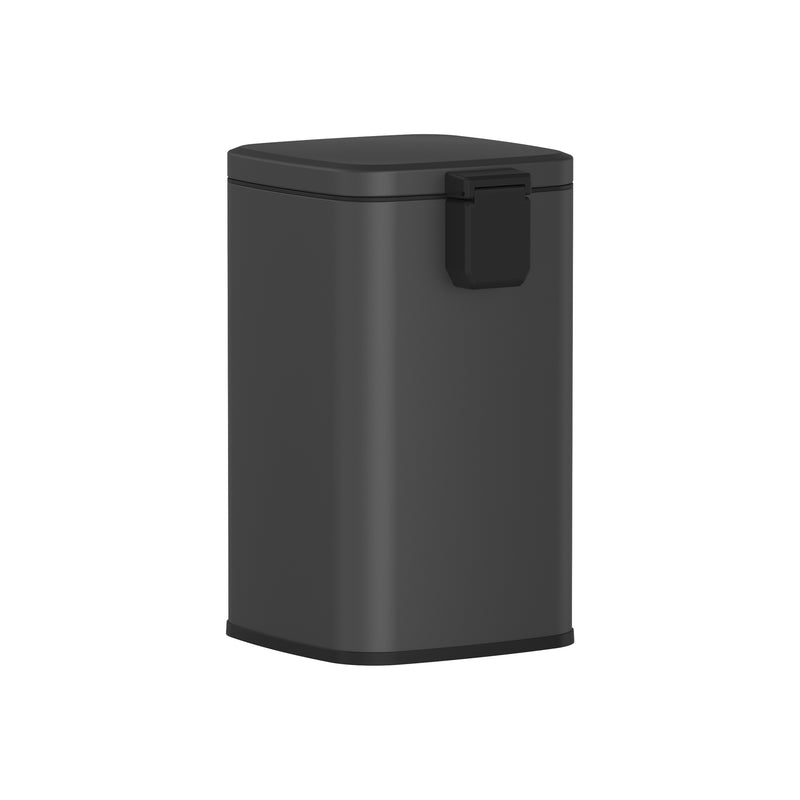 12L Pedal Rubbish Bin - Titanium Gray with Open Lid