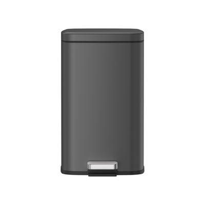 12L Pedal Rubbish Bin - Titanium Gray, Front View