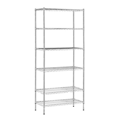 Chrome Wire Storage 6-Tier Garage Shelves 90cm x 45cm x 180cm