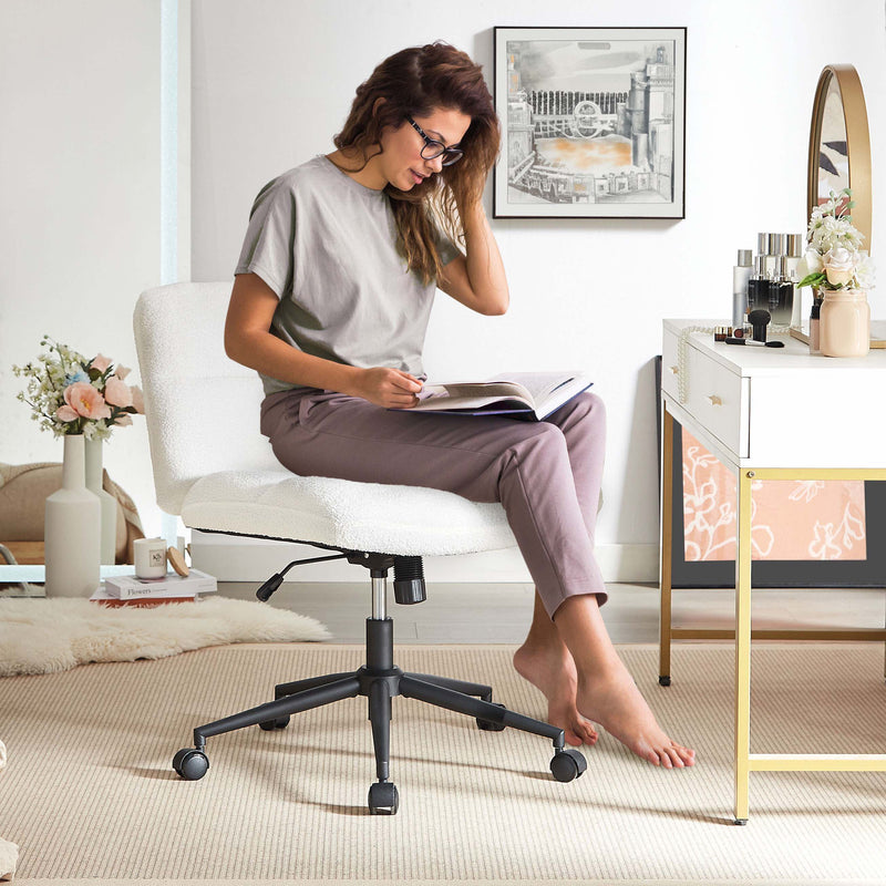 Emma Cross-Legged Office Chair - Cream