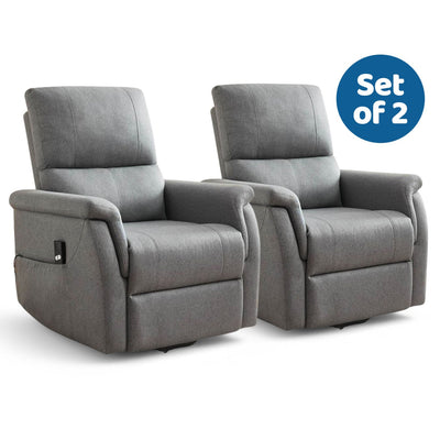 Electric Lifting Recliner Armchairs – Set of 2