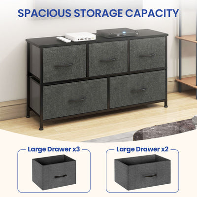 5 Drawer Storage Chest - Black