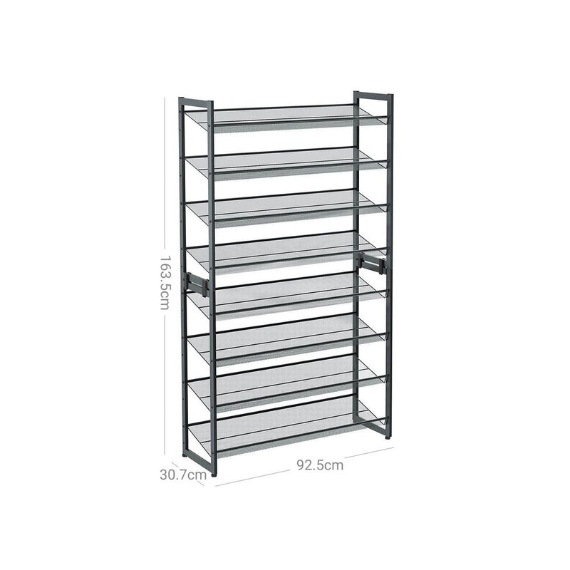 12 Tier Metal Stackable Shoe Rack - Brown