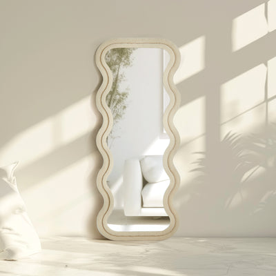 Sierra Wavy Full Length Dressing Mirror - Cream