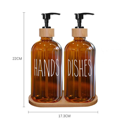 Glass Soap Dispensers (Set of 2) - Brown