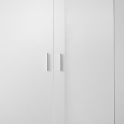 3 Door Mirror Wardrobe in White with Size Dimensions