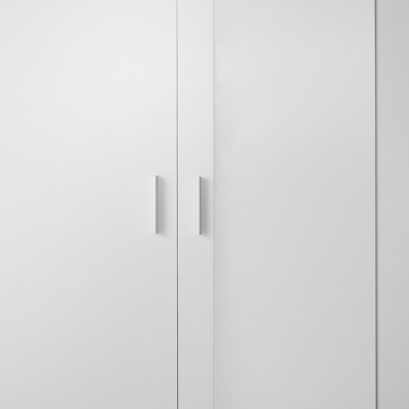 3 Door Mirror Wardrobe in White with Size Dimensions