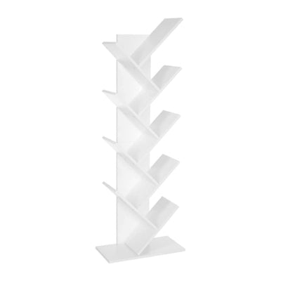 8 Tier Floor Standing Tree Bookshelf - White