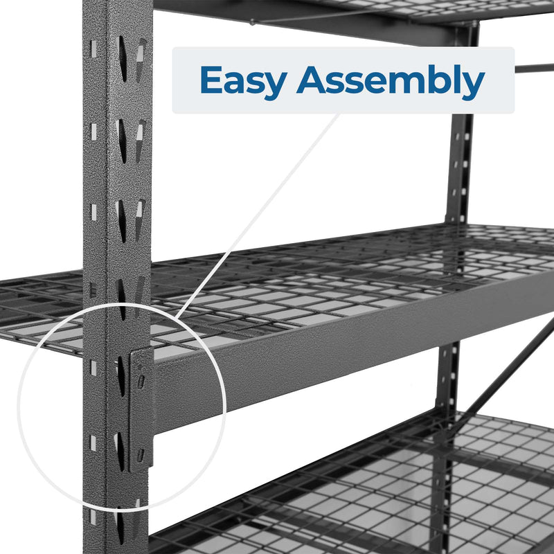 Assembly process of 4-tier adjustable garage heavy-duty metal shelf