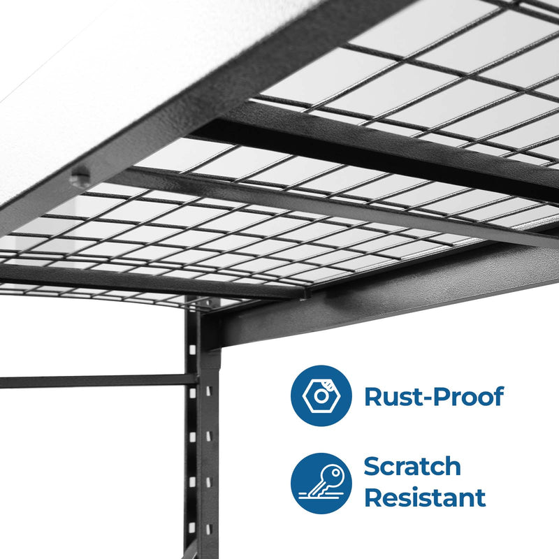 Dimensions of 4-tier adjustable garage heavy-duty metal shelf