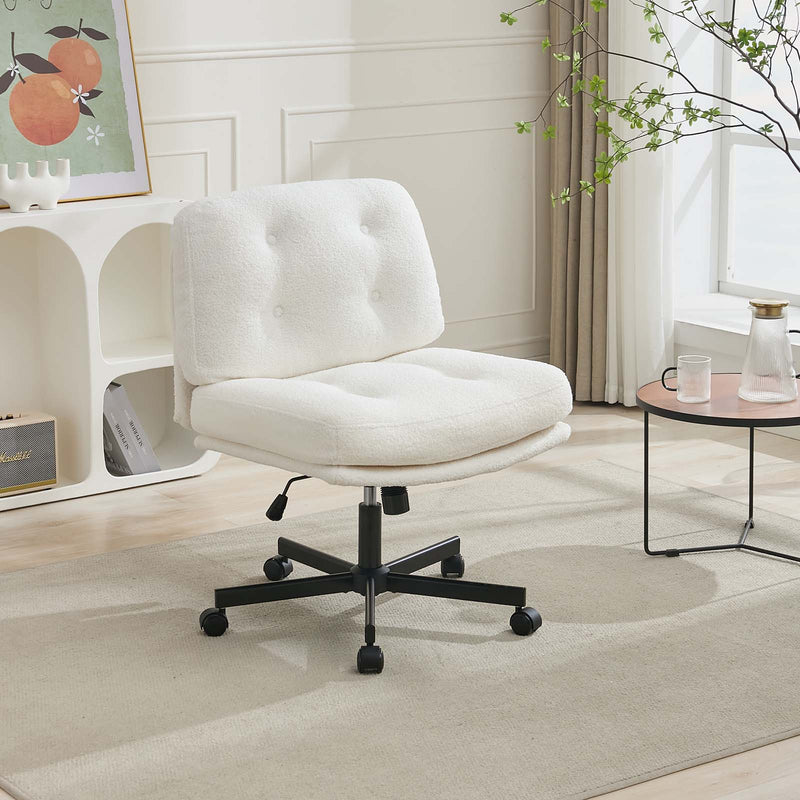 Lana Cross-Legged Office Chair - Cream