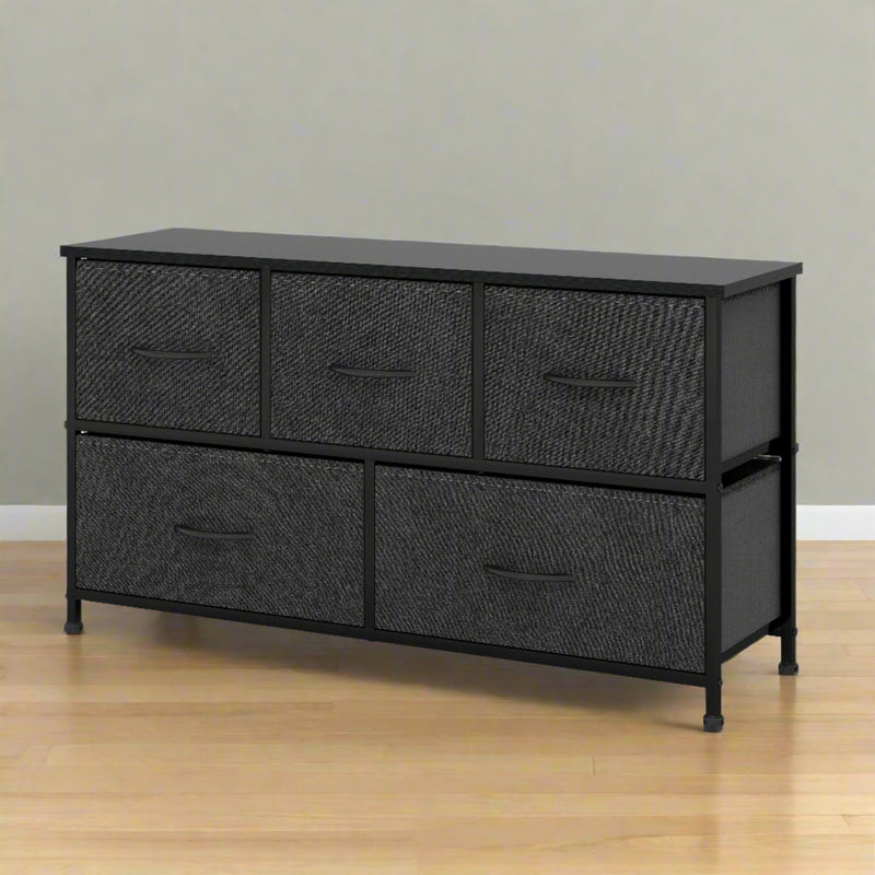 5 Drawer Storage Chest - Black