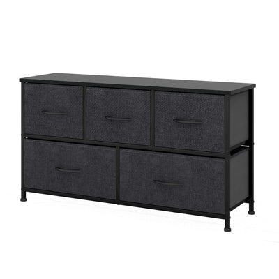 5 Drawer Storage Chest - Black