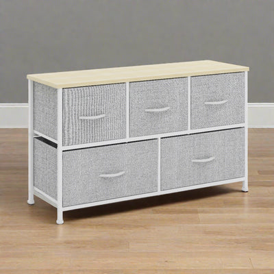 5 Drawer Storage Chest - Grey