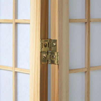 Detail of the panel design on the 6-Panel Wooden Room Divider in Natural finish, perfect for stylish interiors.