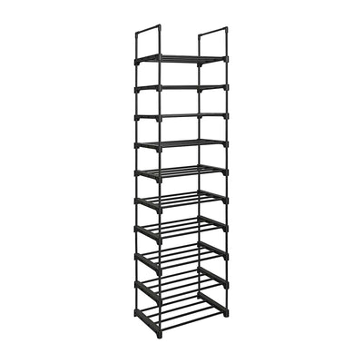 10-Tier Metal Shoe Storage Organiser - Black