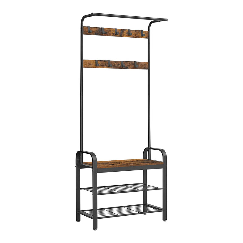 Cambrie Hallway Storage Coat Rack - Brown & Black