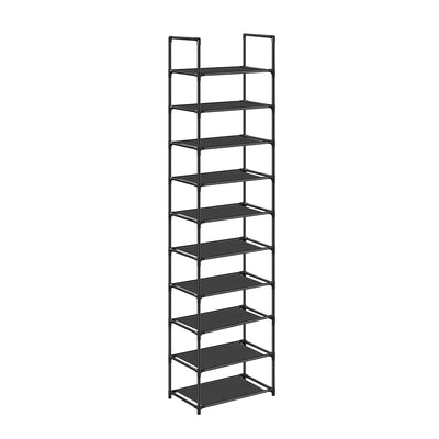 10-Tier Shoe Shelf Storage Organiser Black