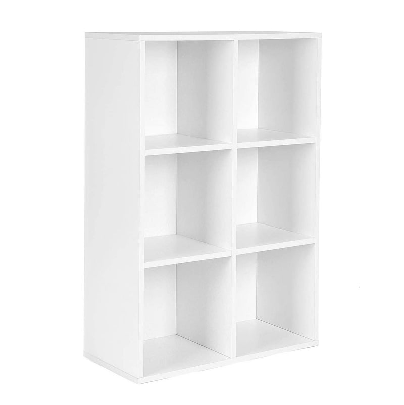 6 Cube Cubby Bookcase Display Storage Shelf - White