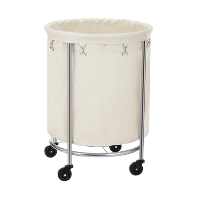 Rolling Laundry Basket with Wheels - Cream