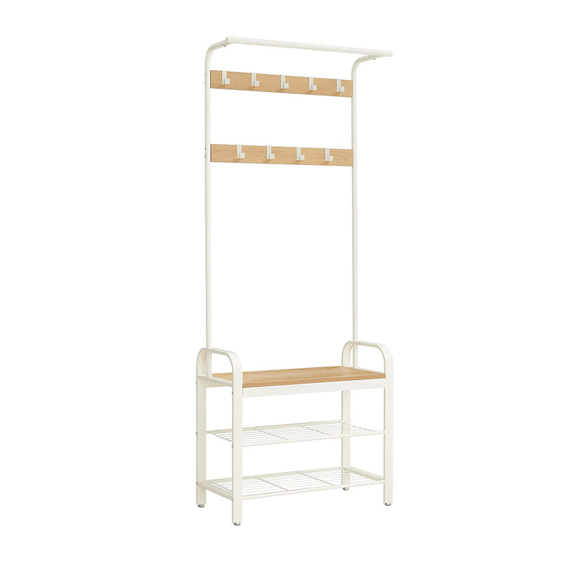 Cambrie Hallway Storage Coat Rack - Oak & Cream