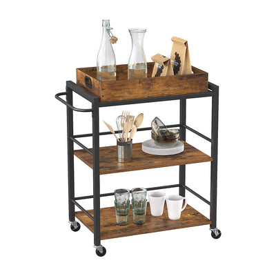 Bar Cart Industrial Style - Brown and Black