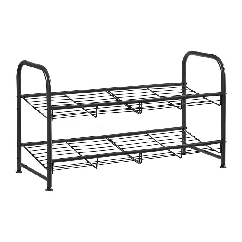 2-Tier Stackable Modular Shoe Rack - Black