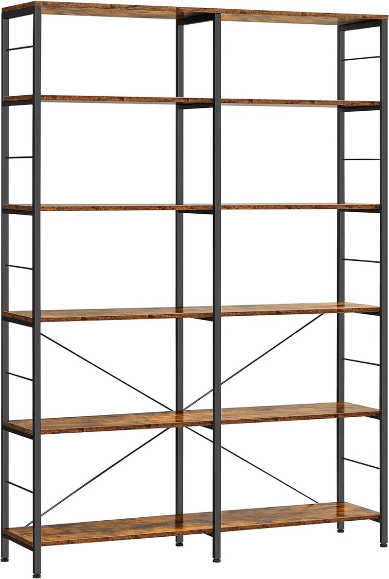 6 Tier Tall Display Bookcase - Brown