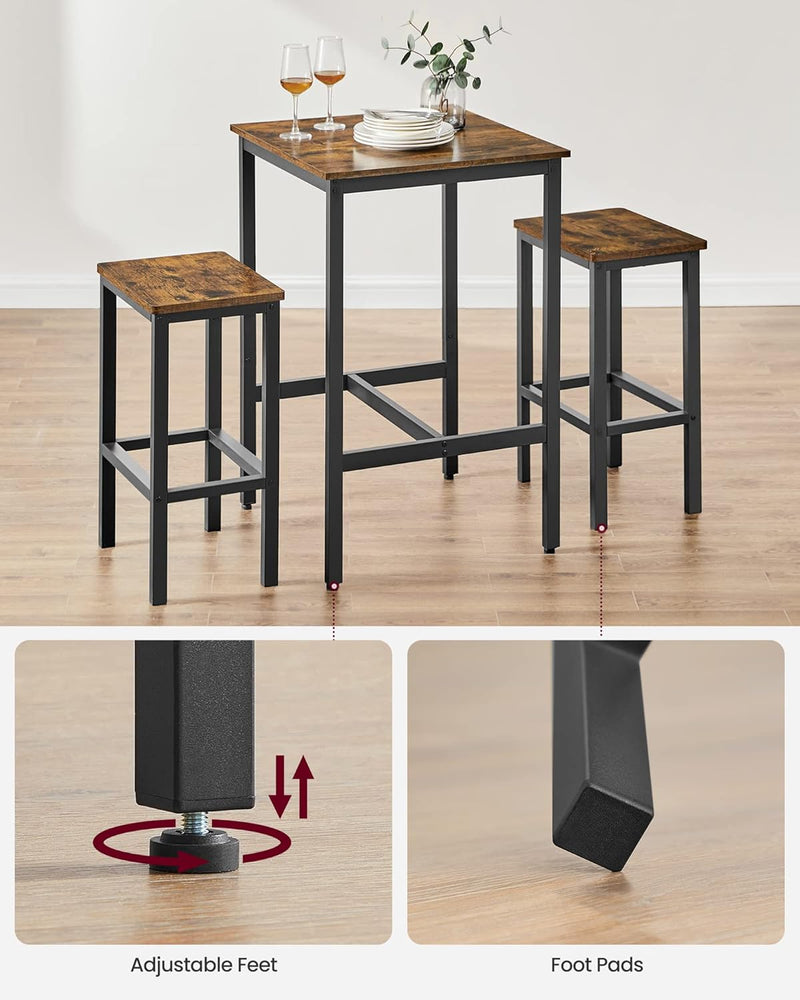 Miller Industrial Style Kitchen Bar Table Set