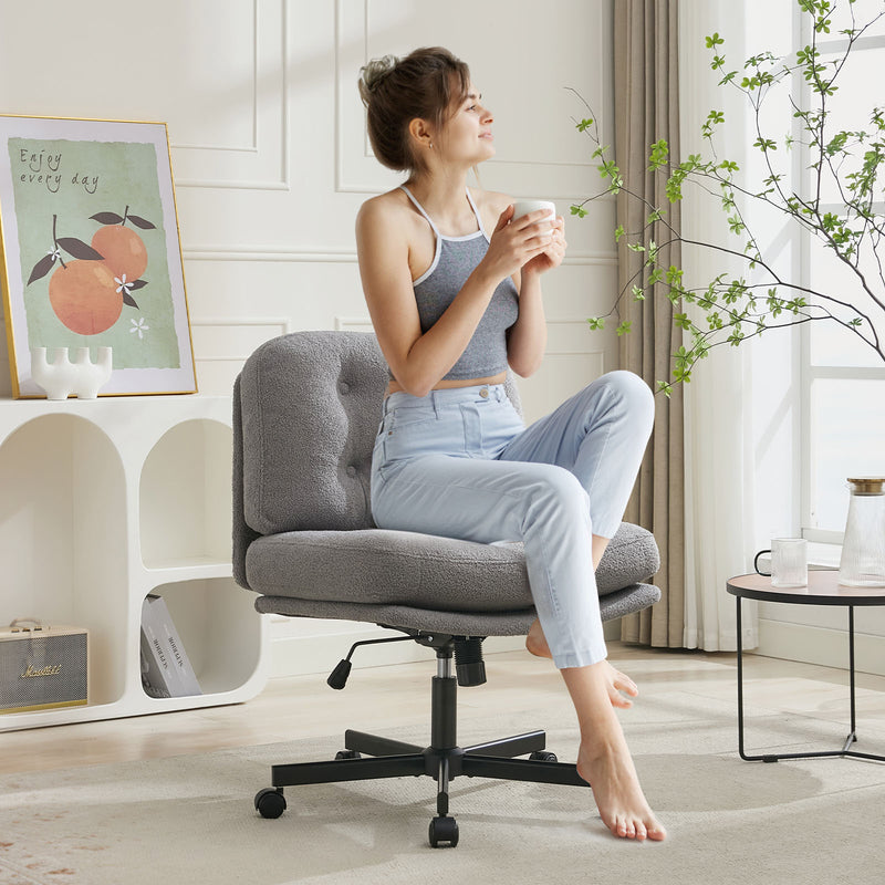 Lana Cross-Legged Office Chair - Grey