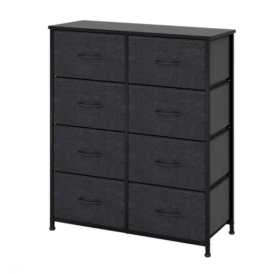 8 Drawer Storage Chest - Black