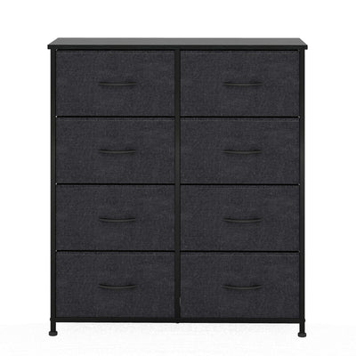 8 Drawer Storage Chest - Black