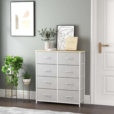 8 Drawer Storage Chest - Grey