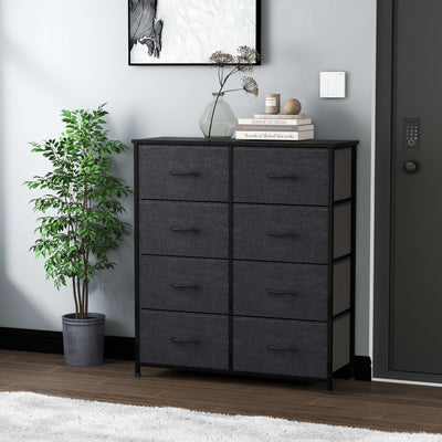 8 Drawer Storage Chest - Black