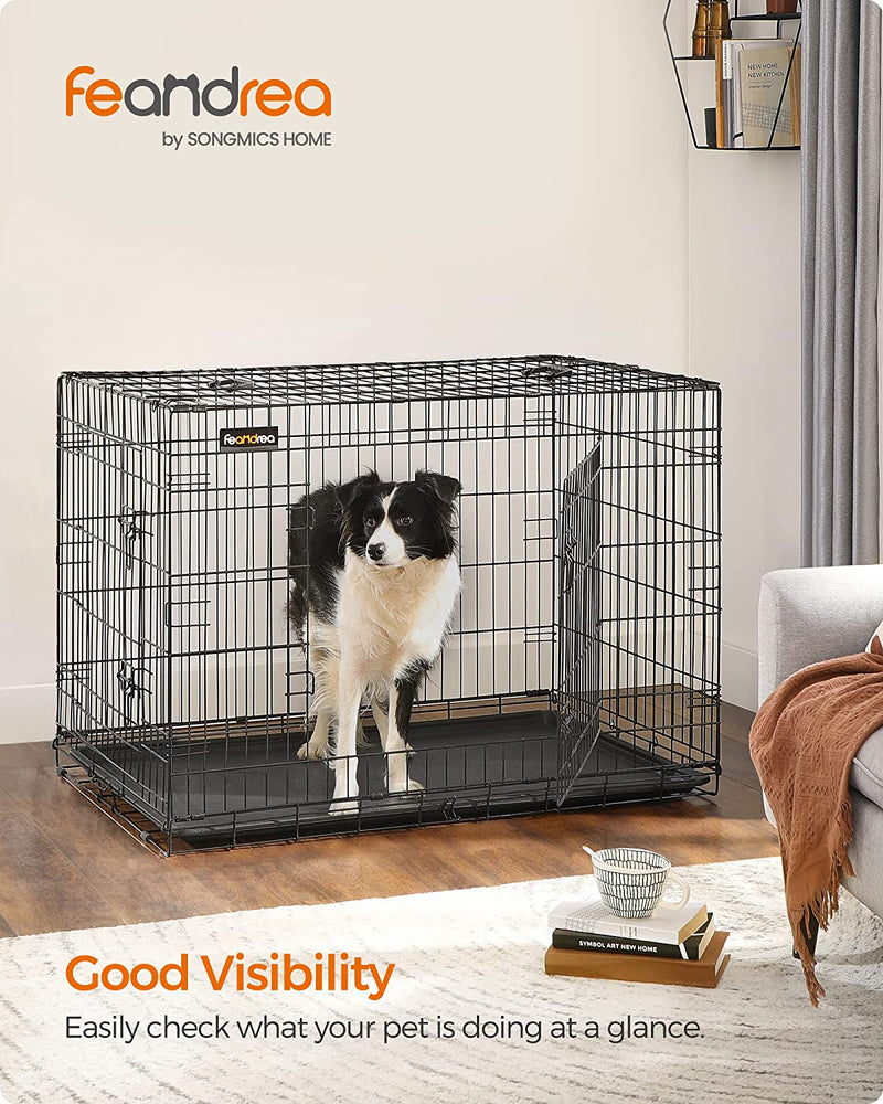 Dog Crate Cage Double Door Foldable X Large Space General