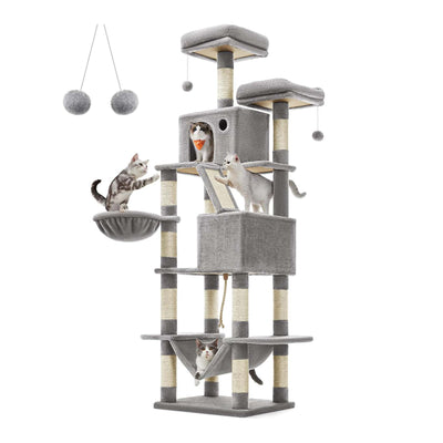 Cat Tree 168cm Tall - Light Grey