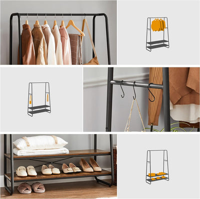 Suit Bar Industrial Style Garment Rack - Brown