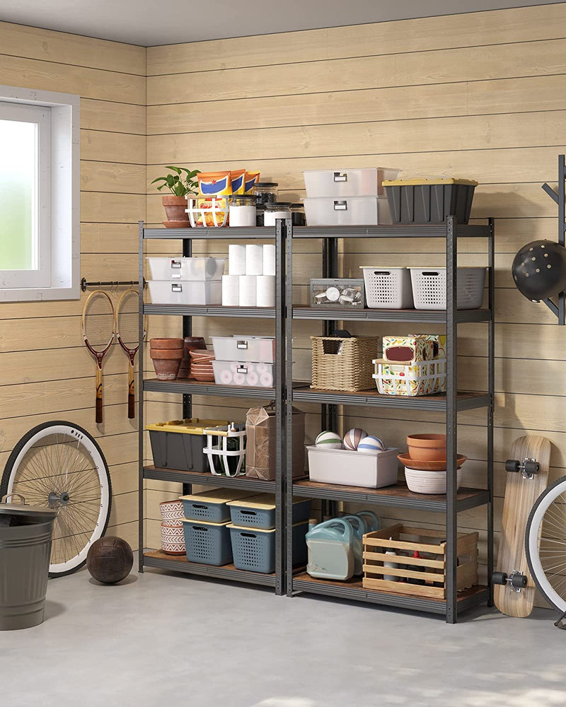 Adjustable Garage Storage Shelves 90 x 40 x 180 cm - Rustic Brown