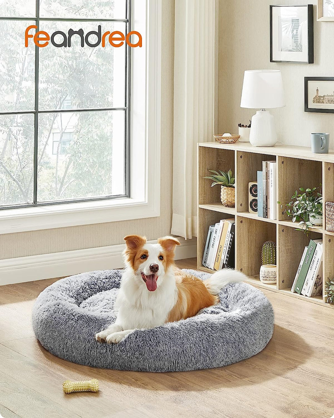 Comfy calming pet bed best sale