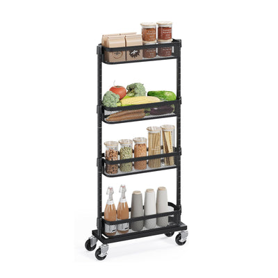 4-Tier Slim Space Saving Steel Trolley