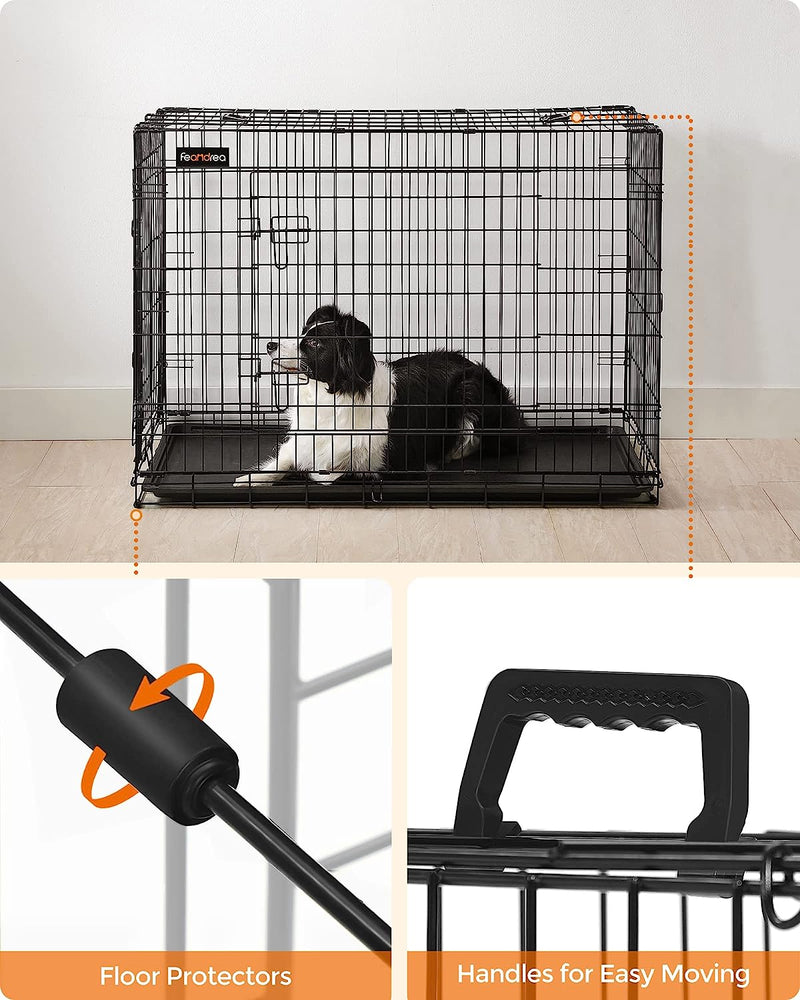 Dog Crate Cage Double Door Foldable X-Large