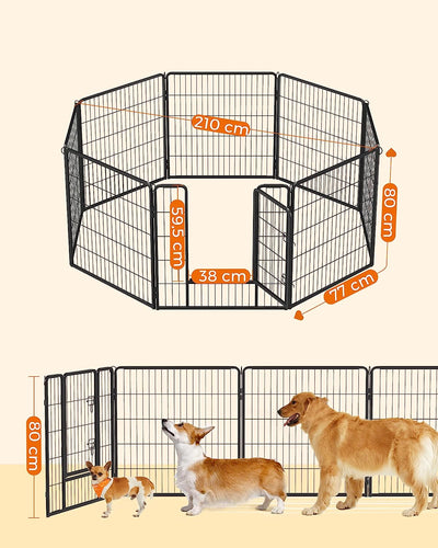 Dog Playpen Small 77cm x 80cm - Black