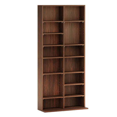 8 Tier CD DVD Adjustable Rack Shelf - Walnut