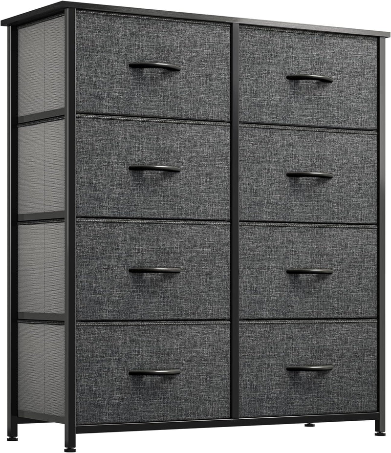 8 Drawer Storage Chest - Black