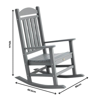 Adirondack Outdoor Rocking Chair - Grey