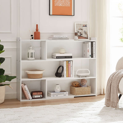 Close-Up of Bridget Extendable Wooden Bookshelf - White