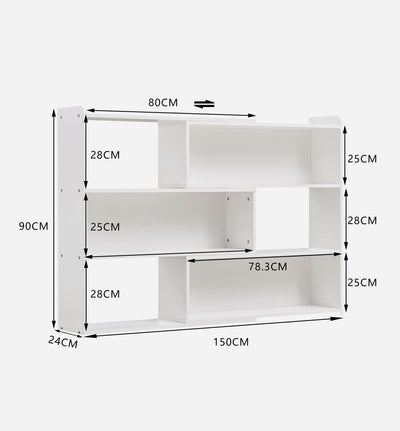 Side View of Bridget Extendable Wooden Bookshelf - White